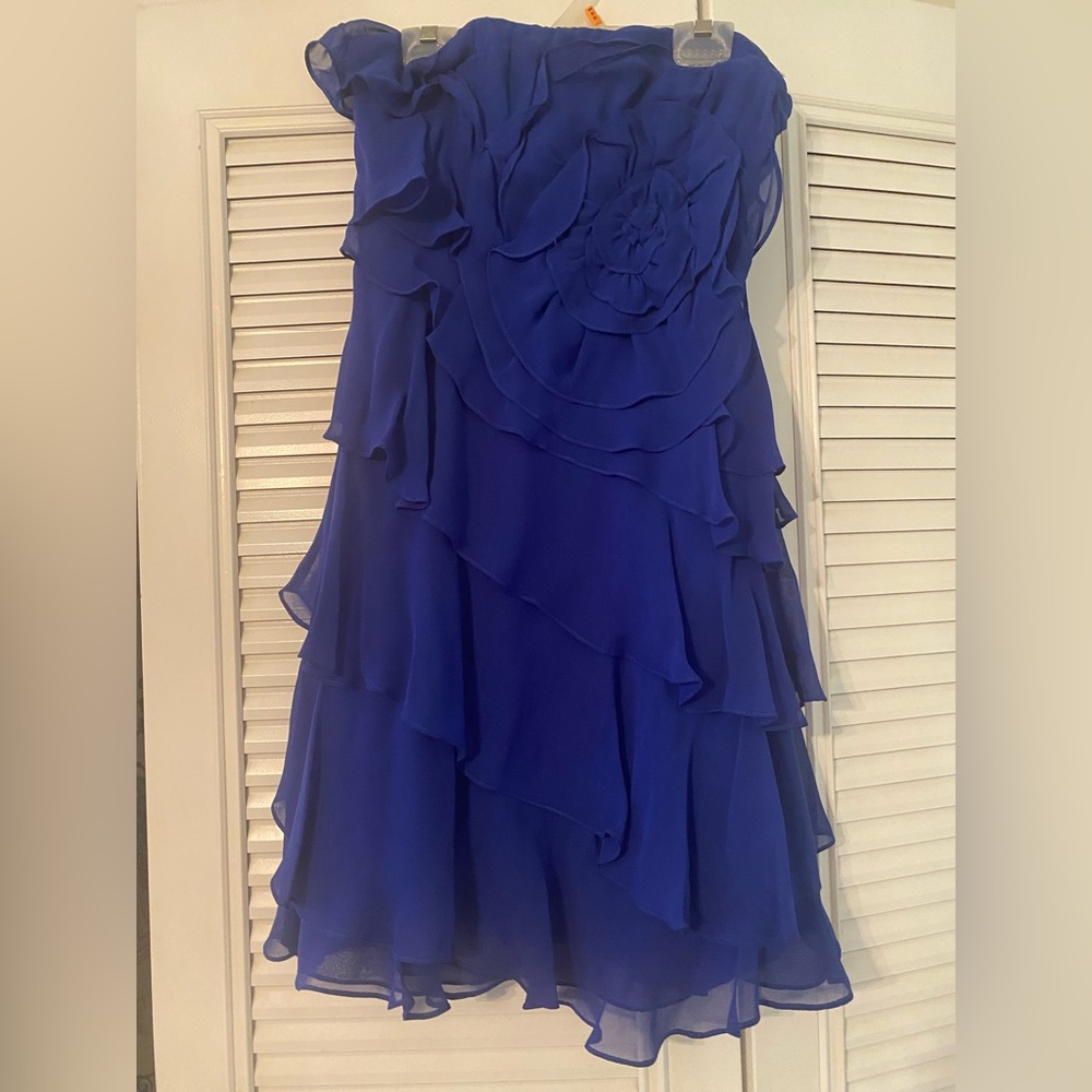 Strapless layered mini dress